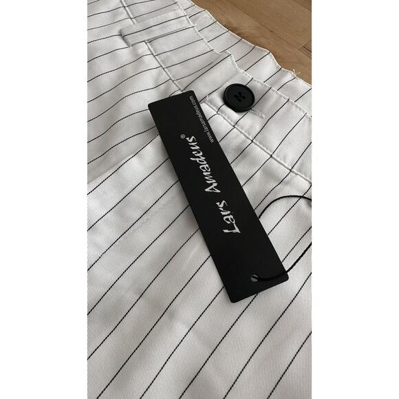 Lars Amadeus Men's Dress Striped Pants Slim Fit Flat Front Business Trousers - Picture 6 of 8